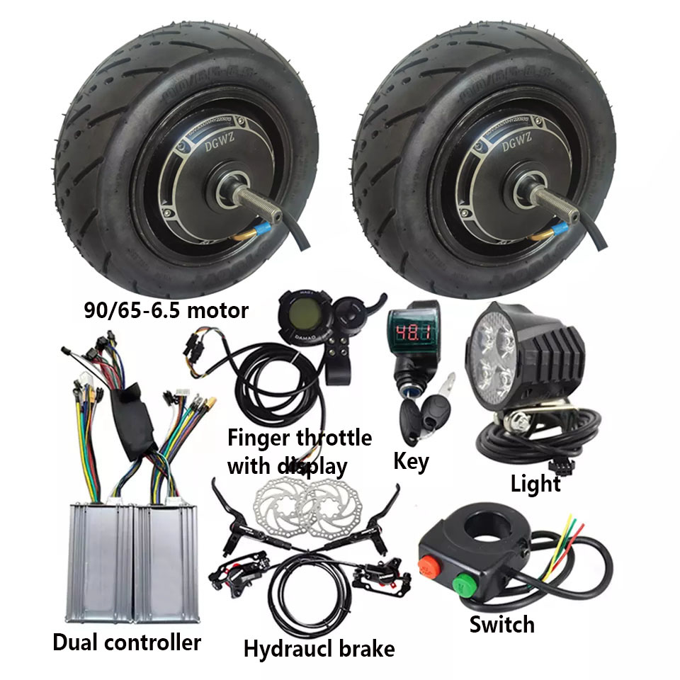 Dual Motor Ebike Kit 2000W - 11륜 허브 듀얼 모터 스쿠터용 48V