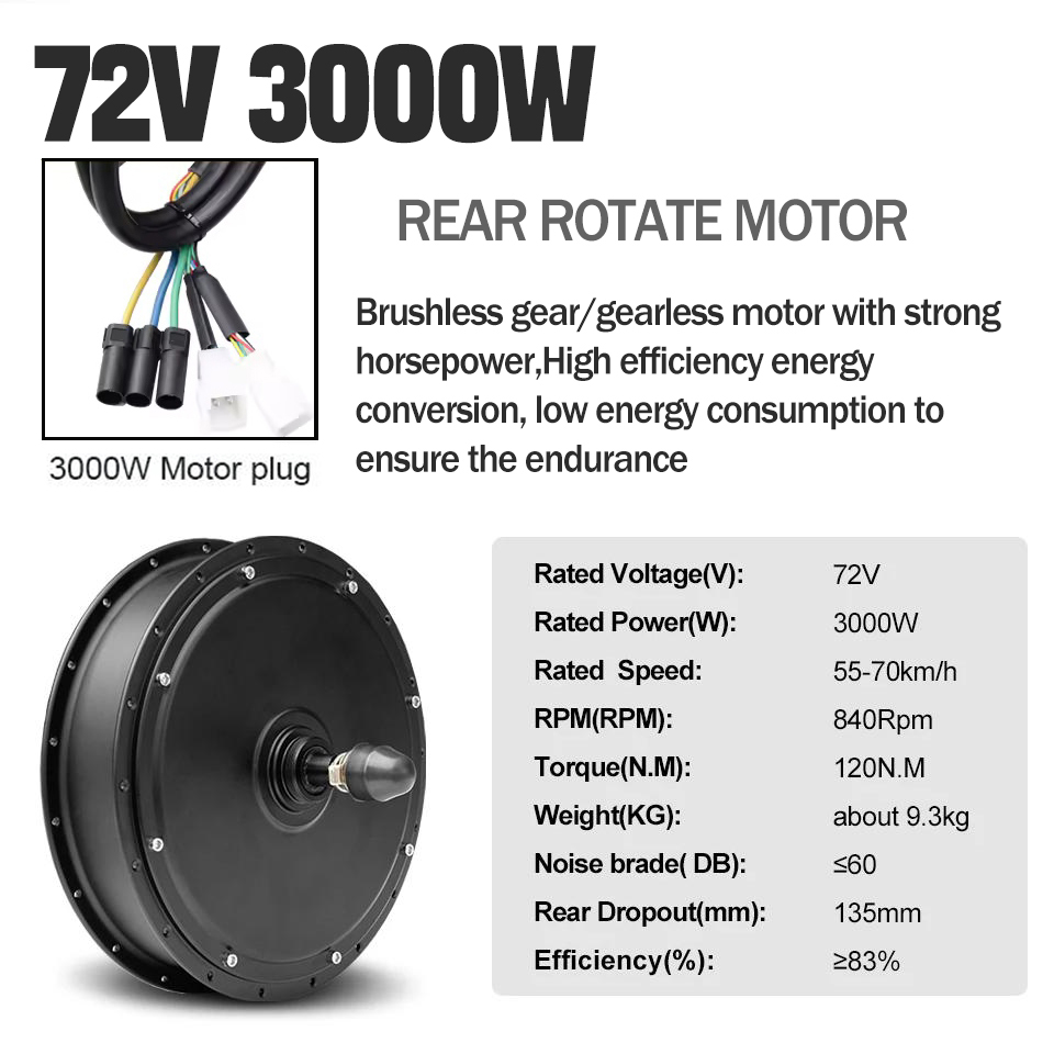 새로운 업그레이드 전기 자전거 변환 키트 MTX39 전 - 5000W Hub Motor Kit 72V 리뷰 및 가격