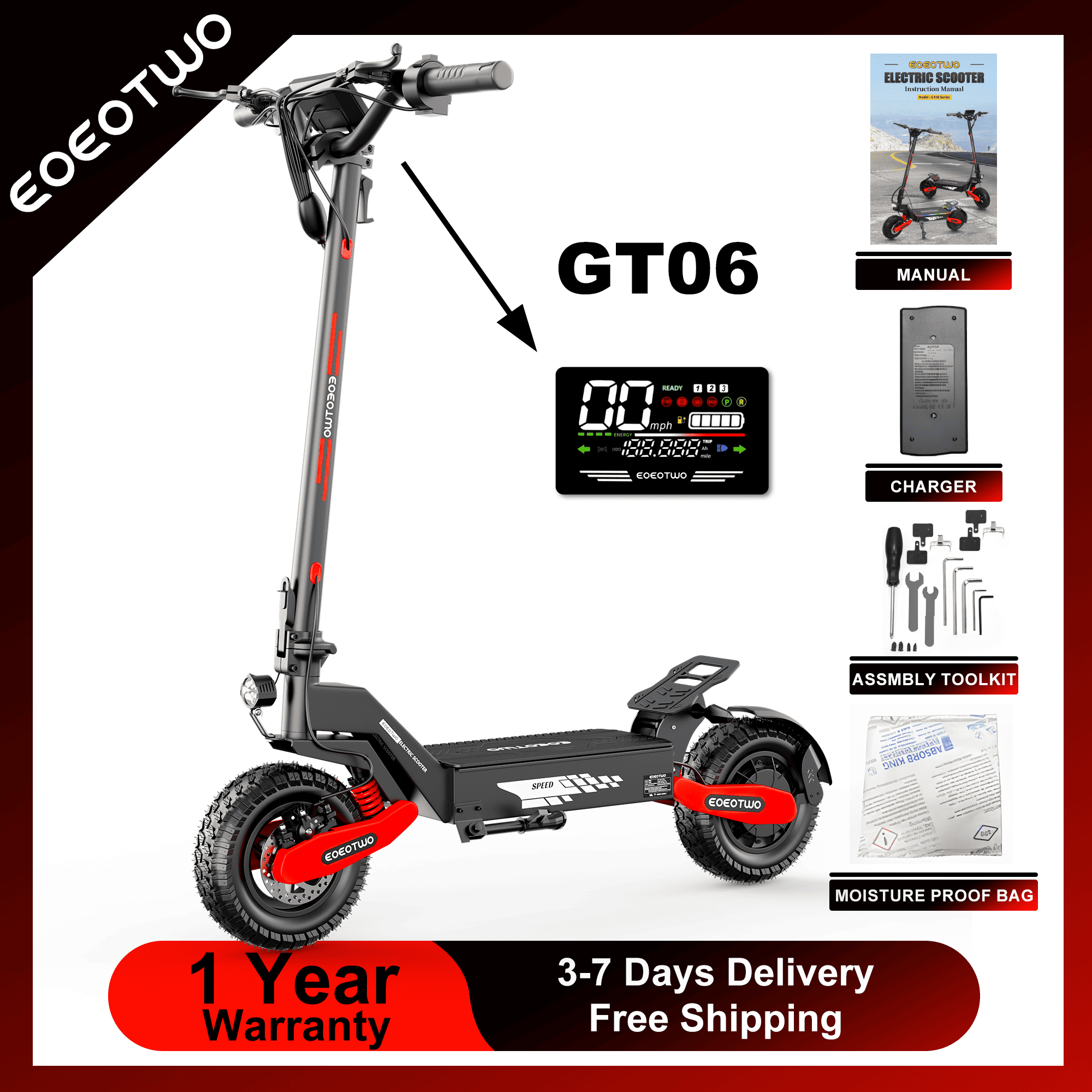 EOEOTWO GT06 성인용 전동 스쿠터, 1200W - Dual Motor Ebike Kit 2000W 리뷰 및 가격