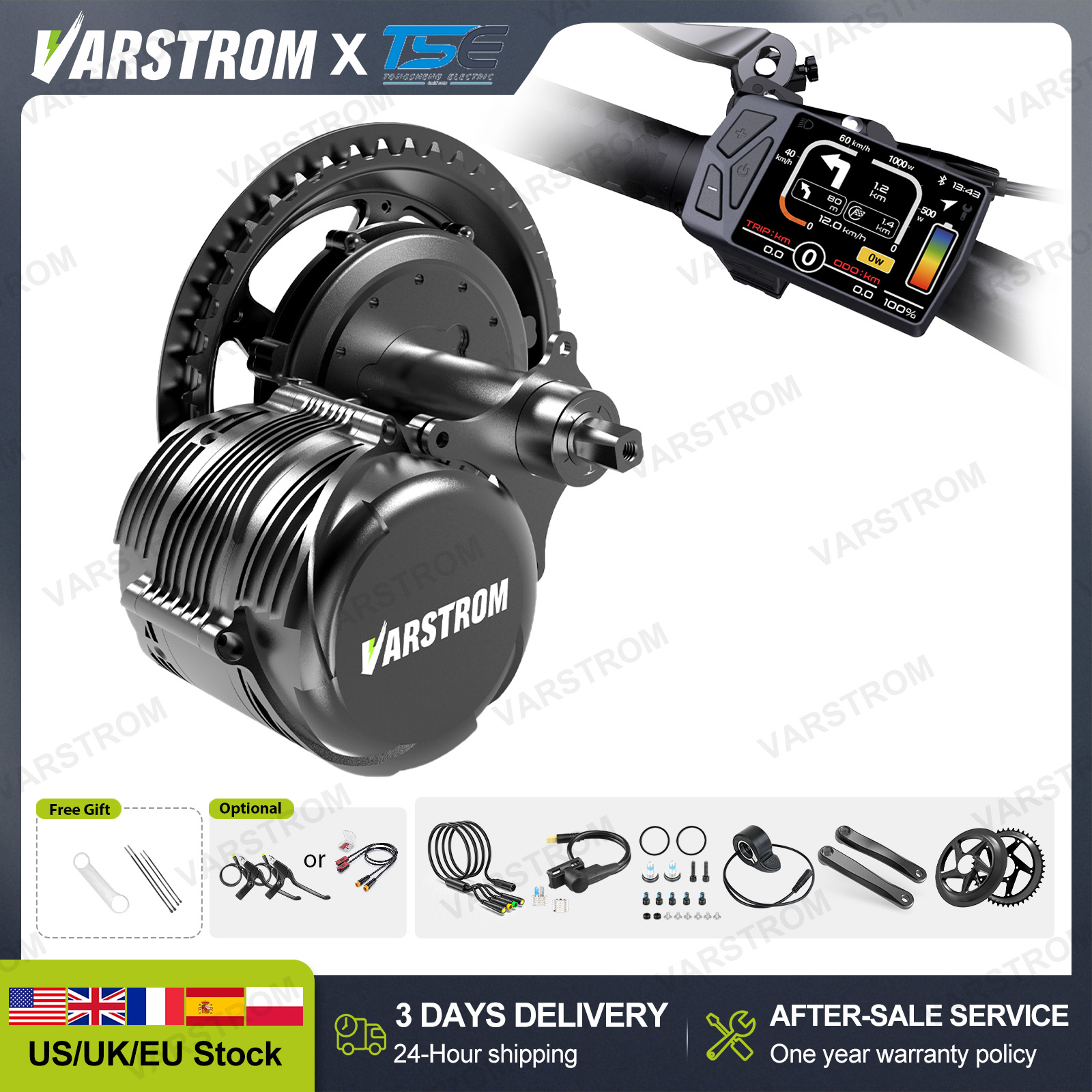 [미국 3일 빠른 배송] 통셩 500W TSDZ2B 미 - Torque Sensor Mid Drive Motor Kit 리뷰 및 가격