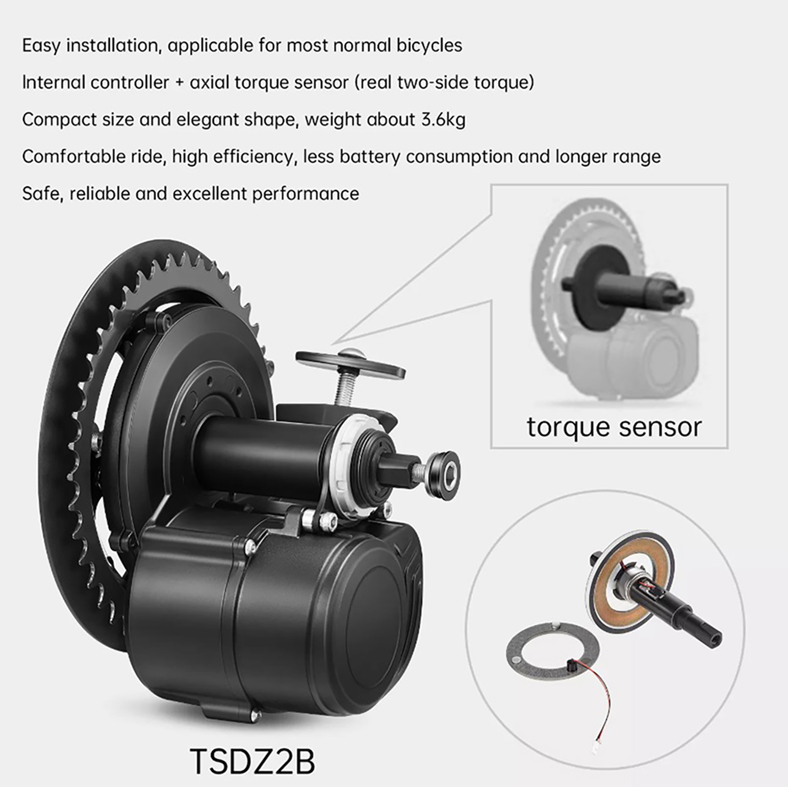 Tongsheng Ebike 미드 드라이브 모터 변환  - Torque Sensor Mid Drive Motor Kit 리뷰 및 가격